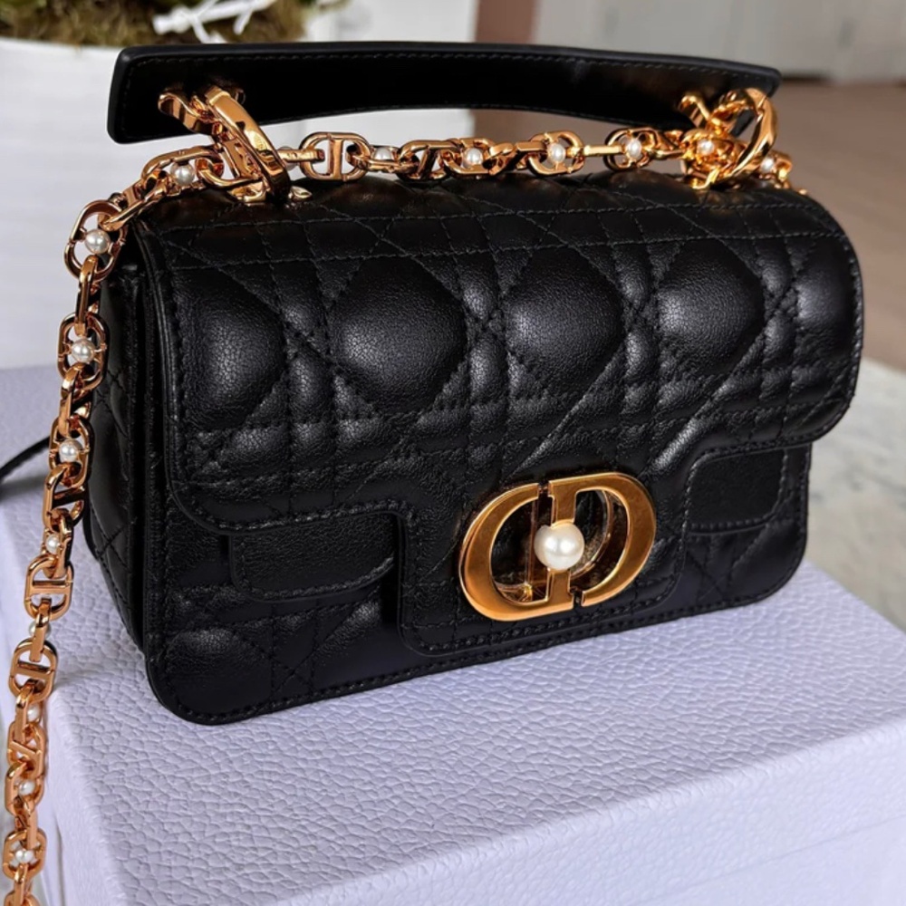 Authentic Dior Mini Dior Jolie Top Handle Bag Black - Picture 1 of 13